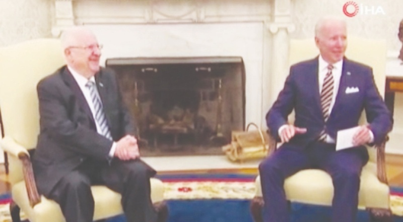 Biden, İsrail Cumhurbaşkanı Rivlin ile Beyaz Saray’da bir araya geldi