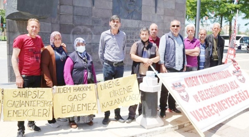 Gaziantepspor işçileri tazminatları için 40 gündür eylem yapıyor