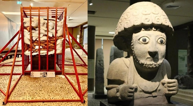 Hatay Arkeoloji Müzesi'ndeki eserler metal kafesler ve kum torbalarıyla korumaya alındı