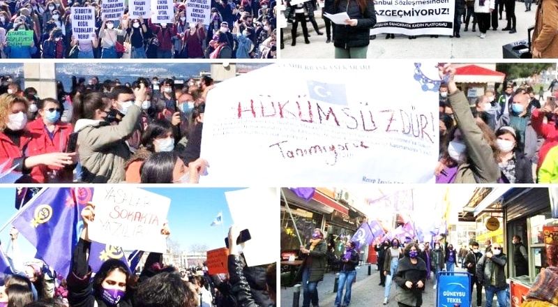 Kadınlar İstanbul Sözleşmesi için alanlarda: Vazgeçmiyoruz