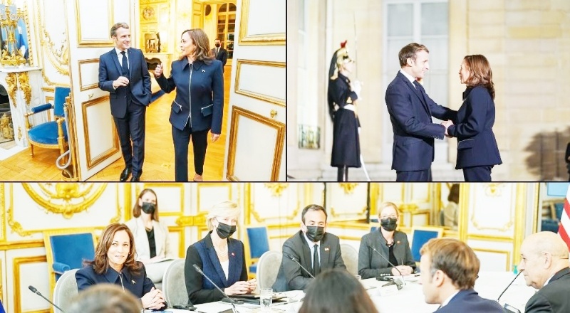 Paris buluşması: Macron, Harris'e oynuyor