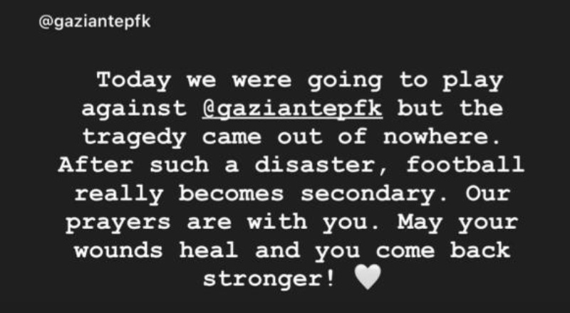 Sergio Oliveira’dan, Gaziantep FK mesajı: “Umarız yaralarınızı sarar ve daha güçlü geri dönersiniz”