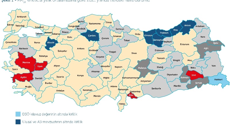 Türkiye’de, Dünya Sağlık Örgütü (DSÖ) standartlarına göre havası temiz şehir yok