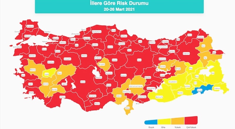 Türkiye'nin 58 ili 'çok yüksek riskli' kategorisine girdi